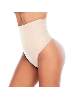 Thong Shapewear for Women Tummy Control High Waisted Thongs Underwear Seamless Slimming Body Shaper Panty