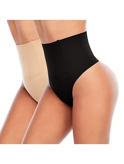 Thong Shapewear for Women Tummy Control High Waisted Thongs Underwear Seamless Slimming Body Shaper Panty