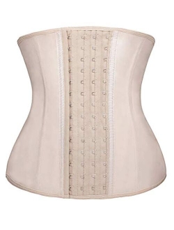 YIANNA Waist Trainer for Women Latex Underbust Waist Corsets Cincher Hourglass Body Shaper 4 Hooks