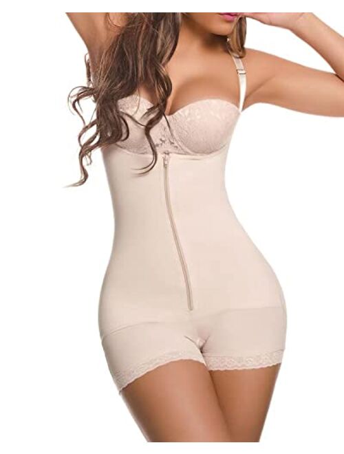 SHAPERX Shapewear for Women Tummy Control Thong Bodysuit Open Bust Body Shaper