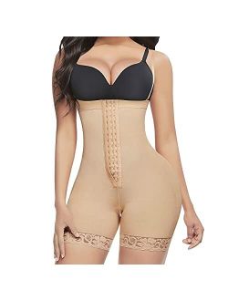 Lover-Beauty Shapewear for Women Tummy Control Body Shaper Butt Lifter Thigh Slimmer Faja Plus Size with Zipper Crotch