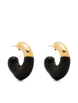 Sunnei SSENSE Exclusive Gold & Black Rubberized Earrings