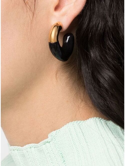 Sunnei SSENSE Exclusive Gold & Black Rubberized Earrings