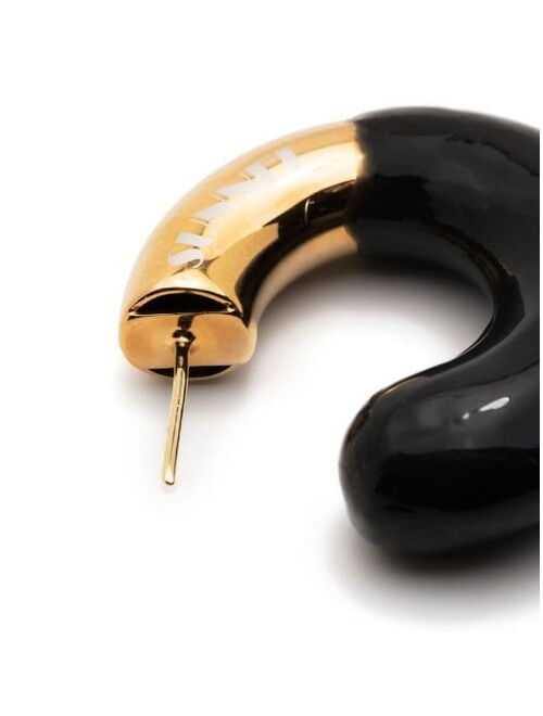 Sunnei SSENSE Exclusive Gold & Black Rubberized Earrings
