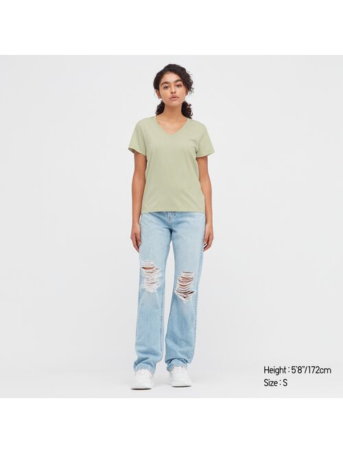 Uniqlo Supima Cotton V-Neck Short-Sleeve T-Shirt