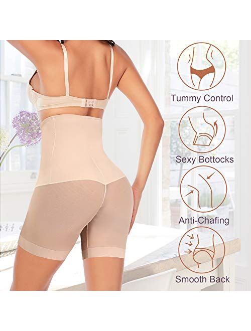 Werena Tummy Control Shapewear Shorts for Women High Waisted Body Shaper Panties Slip Shorts Under Dresses Thigh Slimmer