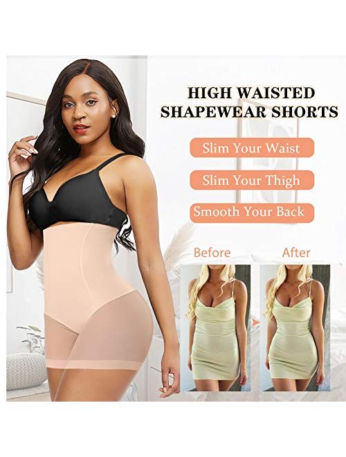 Werena Tummy Control Shapewear Shorts for Women High Waisted Body Shaper Panties Slip Shorts Under Dresses Thigh Slimmer