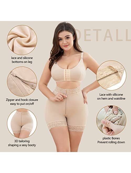 Kellylee Shapewear for Women Tummy Control High Waisted Butt Lifter Panties Compression Shorts Postpartum Underwear Boyshorts