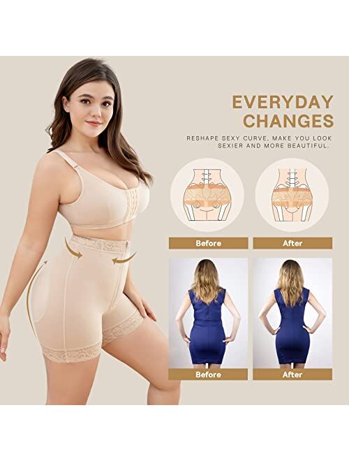 Kellylee Shapewear for Women Tummy Control High Waisted Butt Lifter Panties Compression Shorts Postpartum Underwear Boyshorts