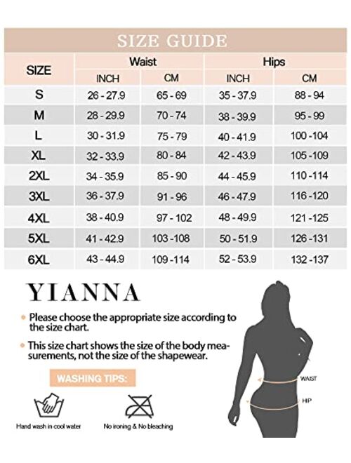 YIANNA Fajas Colombianas Shapewear for Women Postpartum Tummy Control Body Shaper Butt Lifter Bodysuit