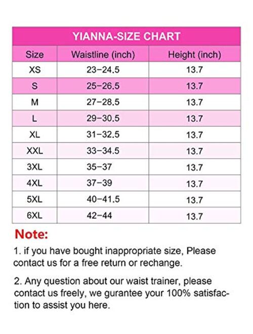 YIANNA Women's Latex Waist Trainer Long Torso Underbust Corsets Cincher Sport Girdle