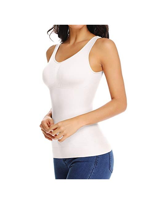 JOYSHAPER Women's Cami Shaper Tummy Control Padded Bra Camisole Cami Seamless Compression Tank Top Shapewear Body Shaper