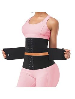 Qeesmei Waist Trainer for Women Waist Corsets Cincher Sport Girdle Body Shaper Fajas Colombianas Reductoras Y Moldeadoras(Large, ZBlack)