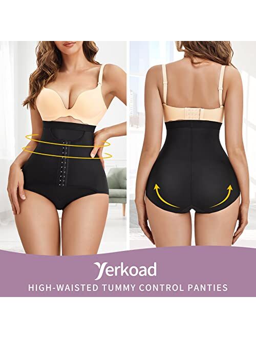 YERKOAD Womens Butt Lifter Panties Tummy Control Waist Trainer High Waist Stomach Body Shaper Girdle Slimming Underwear