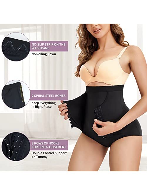 YERKOAD Womens Butt Lifter Panties Tummy Control Waist Trainer High Waist Stomach Body Shaper Girdle Slimming Underwear