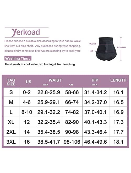 YERKOAD Womens Butt Lifter Panties Tummy Control Waist Trainer High Waist Stomach Body Shaper Girdle Slimming Underwear