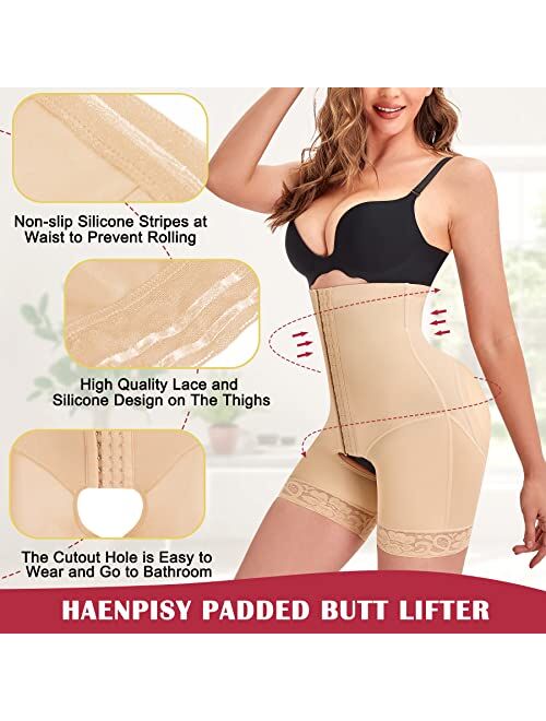 HAENPISY Women Butt Lifter Padded Shapewear Pads Hip Enhancer Tummy Control Panties High-waisted Body Shaper Underwear