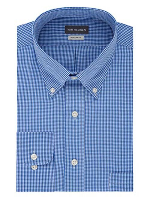 Van Heusen Men's Regular Fit Gingham Button Down Collar Dress Shirt