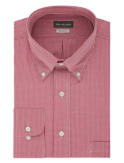 Van Heusen Men's Regular Fit Gingham Button Down Collar Dress Shirt