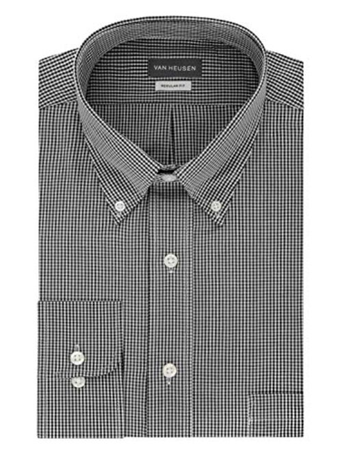 Van Heusen Men's Regular Fit Gingham Button Down Collar Dress Shirt