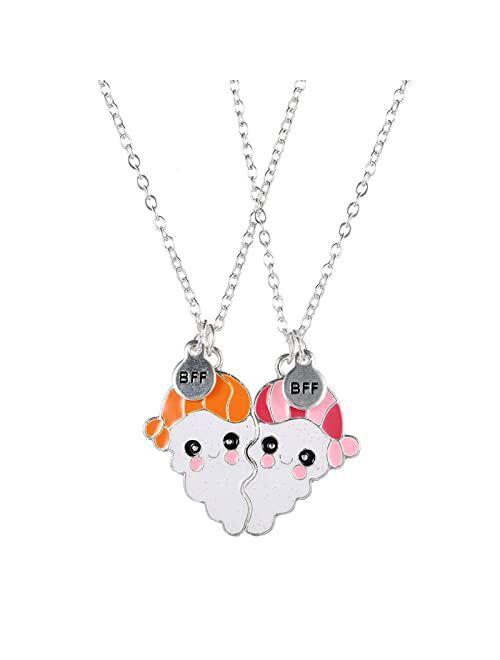 Caiyao 2-3Pcs Cute Half Broken Heart Koala Panda Engraved BFF Pendant Necklace for Best Friend Women Girl Men Boy Lovely Love Heart Animal Necklace Friendship Jewelry Bir