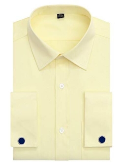 Alimens & Gentle French Cuff Regular Fit Dress Shirts (Cufflink Included)