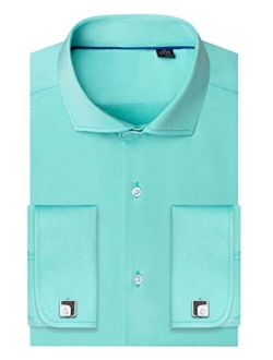 Alimens & Gentle French Cuff Regular Fit Dress Shirts (Cufflink Included)