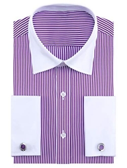 Alimens & Gentle French Cuff Regular Fit Dress Shirts (Cufflink Included)