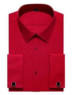 Alimens & Gentle French Cuff Regular Fit Dress Shirts (Cufflink Included)