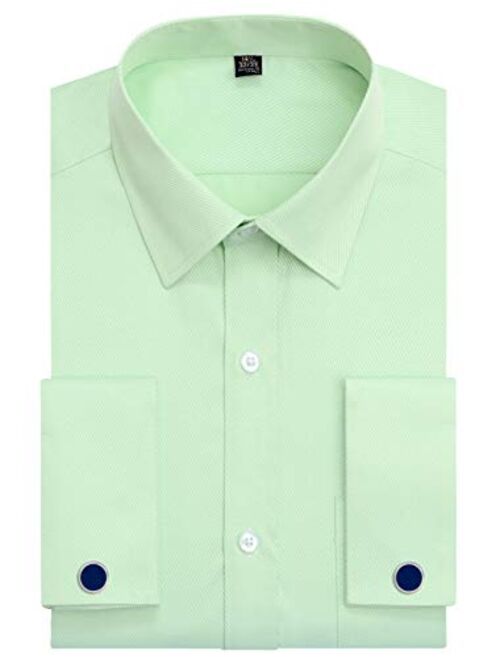 Alimens & Gentle French Cuff Regular Fit Dress Shirts (Cufflink Included)