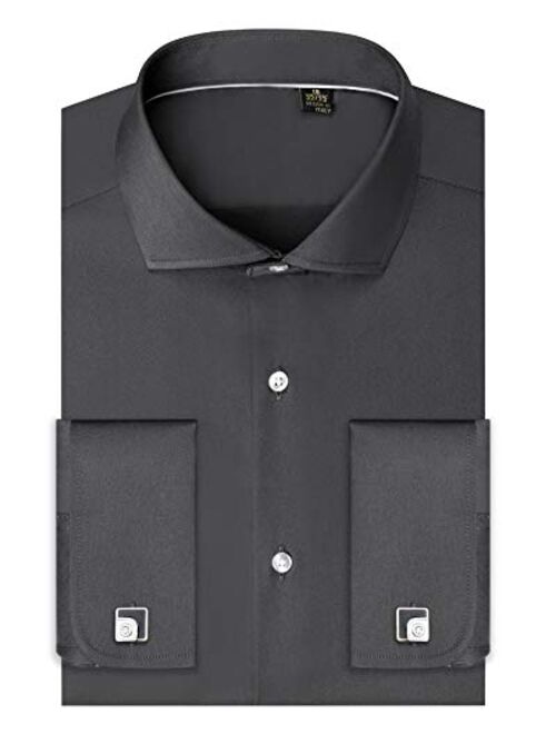 Alimens & Gentle French Cuff Regular Fit Dress Shirts (Cufflink Included)