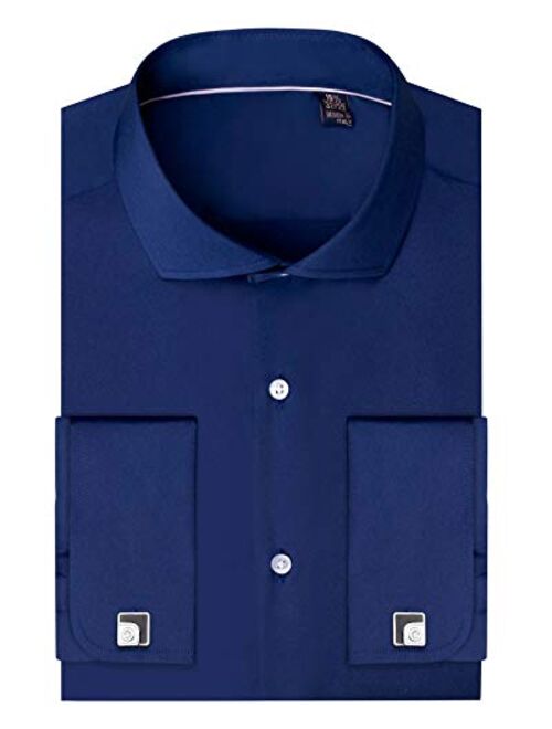 Alimens & Gentle French Cuff Regular Fit Dress Shirts (Cufflink Included)