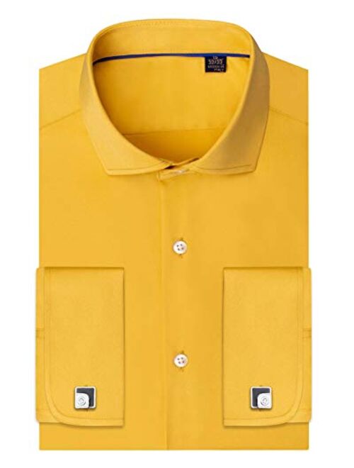 Alimens & Gentle French Cuff Regular Fit Dress Shirts (Cufflink Included)