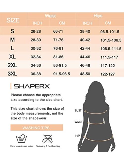 SHAPERX Shapewear for Women Tummy Control fajas colombianas Butt Lifter Body Shaper Front Hooks