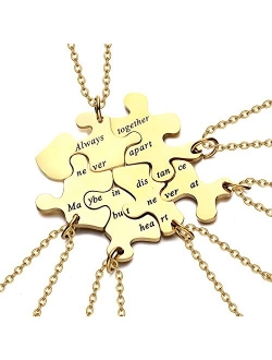 Yonhon BFF Necklace for 2/3/4/5/6 Stainless Steel Family Friendship Puzzle Sister Necklace Set