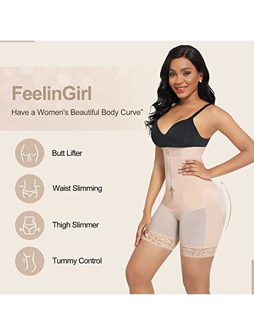 FeelinGirl Shapewear for Women Tummy Control Hight Waist Body Shaper Shorts Butt Lifter Thigh Slimmer Faja