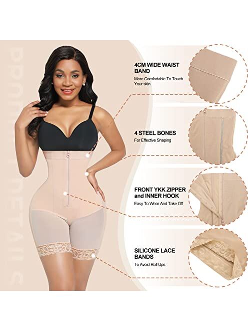 FeelinGirl Shapewear for Women Tummy Control Hight Waist Body Shaper Shorts Butt Lifter Thigh Slimmer Faja