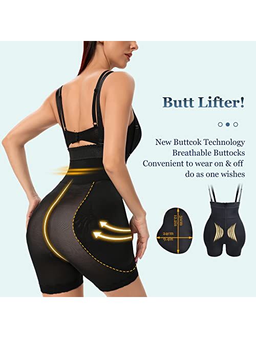 EESIM High Waist Body Shaper Butt Lifter Shapewear for Women Tummy Control Faja Waist Slimmer Hip Padded Enhancer Panties