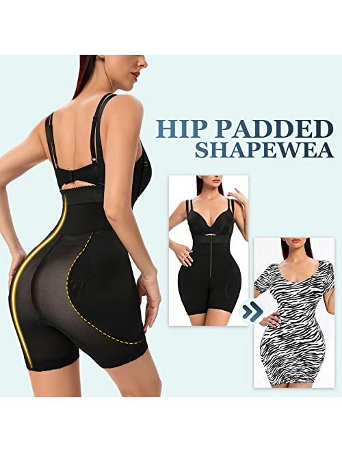 EESIM High Waist Body Shaper Butt Lifter Shapewear for Women Tummy Control Faja Waist Slimmer Hip Padded Enhancer Panties