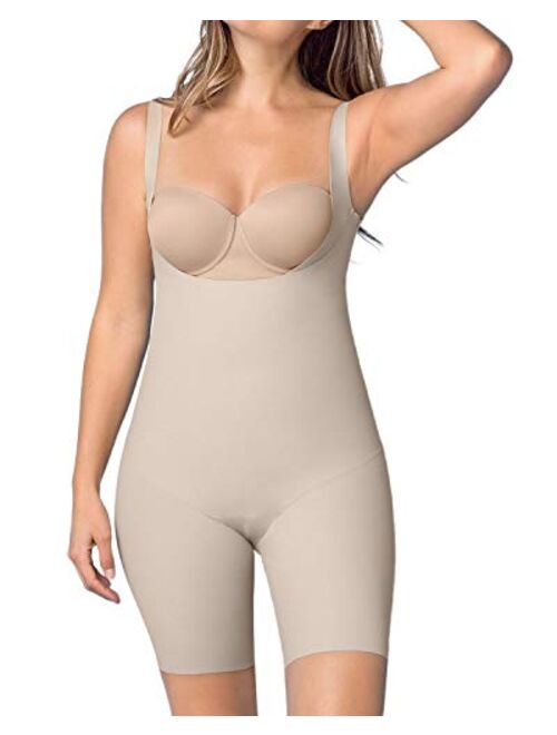 Leonisa Open Bust Seamless Full Shapewear Bodysuit for Woman