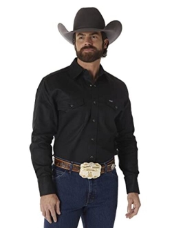 Men's Cowboy Cut Western Long Sleeve Snap Work Shirt Firm Finish