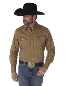 Men's Cowboy Cut Western Long Sleeve Snap Work Shirt Firm Finish