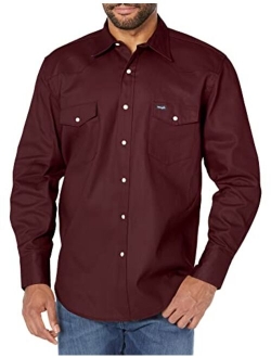 Men's Cowboy Cut Western Long Sleeve Snap Work Shirt Firm Finish