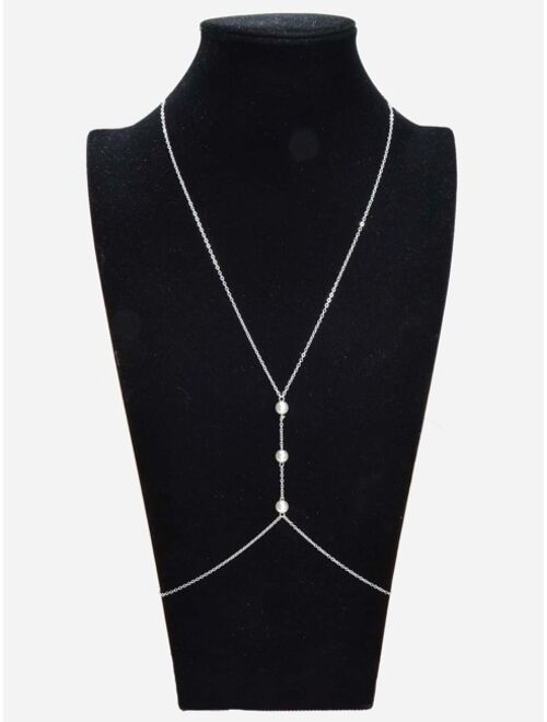 Shein Faux Pearl Decor Body Chain