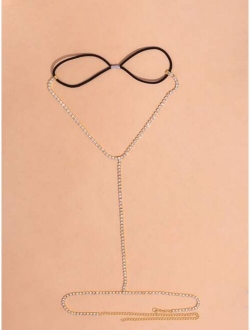 2pcs Rhinestone Decor Body Chain