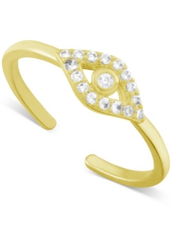 Crystal Evil Eye Toe Ring in Silver Plate or Gold-Plate