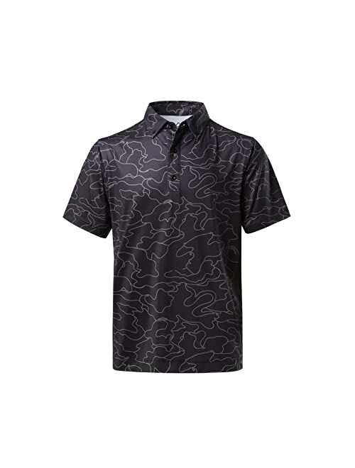 Buy DEOLAX Mens Polo Shirts Fashion Prints Athletic Golf Polo Shirts ...