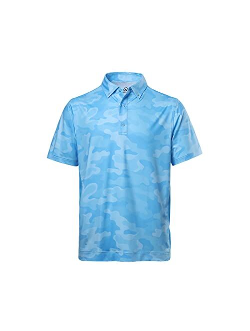 DEOLAX Mens Polo Shirts Fashion Prints Athletic Golf Polo Shirts Casual Classic Fit Soft Breathable Short Sleeve Polo Shirt