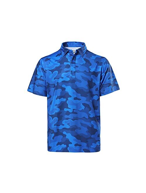 DEOLAX Mens Polo Shirts Fashion Prints Athletic Golf Polo Shirts Casual Classic Fit Soft Breathable Short Sleeve Polo Shirt