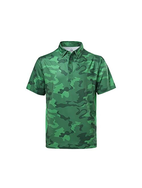 DEOLAX Mens Polo Shirts Fashion Prints Athletic Golf Polo Shirts Casual Classic Fit Soft Breathable Short Sleeve Polo Shirt